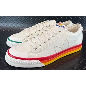 Adidas Nizza Pride Cream Rainbow Canvas EF2319 Mens sneakers size 12